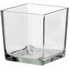 EURO ITALIA Vaso in vetro trasparente cubo 18x18x18 cm