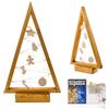 BOGATECO Albero di Natale in legno con illuminazione LED 52 cm di altezza | Decorazione in legno inclusa | Decorazioni natalizie | 20 LED |