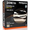 Eurocali Striscia LED SMD 5 metri Professionale 12V 100W 20 W/mt - Striscia Monocolore da 240 LED/mt e 2000 Lm/mt per un Totale di 10000 Lm con Rapporto 100 lm/W - Luce Bianco Caldo 3000K