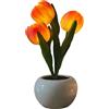 Generico Lampada Da Tavolo Con Fiori - Bouquet Di Tulipani Artificiali Luminosi, Notturno Decorativo | Decorazione Da Scrivania Romantica Alimentata A Batteria Per Feste Di Compleanno In Ristoranti Di