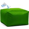 SXBCyan Pouf Poggiapiedi Impermeabile (Senza Imbottitura) pour Esterni, Interni, Giardino, Campeggio, Spiaggia, Rettangolare Poltrona A Sacco, Sgabello Angolare(Dark Green,65x65x40cm-cover)