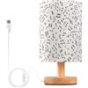 Mnsruu Lampada da tavolo per camera da letto, soggiorno, note musicali, lampade da comodino con porte di ricarica USB, lampade led