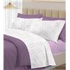 PELLECCHIA 1969 | Set Completo Letto 100% Cotone Percalle Italiano - Morbido Delicato Made in Italy Lenzuolo sopra + sotto con Angoli + Federe (Goccia Rosa, Matrimoniale)