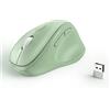 MICROPACK Digitally Yours Mouse ergonomico senza fili con ricevitore USB per PC, laptop e desktop, mouse verticale Ergo con clic silenziosi a lunga durata della batteria, fino a 1600 DPI e 1 batteria AA, verde