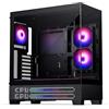 Phanteks XT View Matrix Case da Gaming Mid-Tower, Schermo Matrix da 600 LED, Vetro Temperato Frontale e Laterale, USB-C 3.2 Gen2, 3x Ventole M25-120 D-RGB Incluse, Nero Carbone