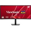ViewSonic VA3820C Monitor Curvo 38 pollici UWQHD, 3840 × 1600, USB-C 96W, IPS, 2300R, 4ms GtG, 75Hz, HDR10, Angolo e altezza regolabili, Altoparlanti integrati, HDMI, DP