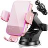 Mosurr Caricabatterie wireless da auto, 7 LED colorati retroilluminati, 15 W, con morsetto automatico, supporto per iPhone 14, 13, 12, Mini Pro Max, 11 XR XS, Samsung Galaxy S23 Ultra S22 S21+ S10+, Note 20,