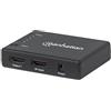 Manhattan 207706 HDMI Video Splitter - Video Splitters (HDMI, Gold, 0.7 m, 4096 x 2160 Pixels, 480i,480p,576i,576p,720p,1080i,1080p,2160p, 340 MHz)