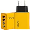 BAAQII Spina USB C 120 W 4 porte caricabatterie rapido Dual Port PD alimentatore QC per iPhone, Samsung, iPad, testa di ricarica torri per più dispositivi da parete spina EU (2PD+2USB)
