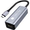 Techly 366938 Adattatore Convertitore USB-C™ 3.2 a RJ45 Gigabit Nero/Argento