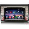 Erisin 7 pollici 8-Core 4GB+64GB Android 16 Autoradio Bluetooth GPS Navigatore per Fiat Bravo 2007-2014 Supporto CarPlay senza fili Android Auto WiFi DSP DAB+USB CD DVD OBD2 FM Controllo al Volante
