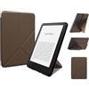 Hikaka Custodia pieghevole per Kindle Paperwhite 12a generazione 2024 da 7 pollici, guscio sottile e leggero in pelle PU con sveglia/sonno automatico e angoli di visualizzazione multipli (marrone)
