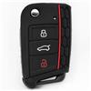 mt key Coprichiave auto in silicone protettivo a nido d'ape nero compatibile con Golf 7 Polo 6C Seat Ateca Arona Leon Octavia Superb Kodiaq Chiave pieghevole a 3 pulsanti
