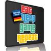 pixly® Tappetino Mouse XXL Ufficio & Gaming - Tappetino Antiscivolo per PC Gamer, Tastiera & Scrivania - Sottomano per Ufficio e Smart Working (Eat Sleep Smoke Repeat, 300 x 250 mm)