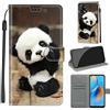 LeviDo-EU LeviDo Cover Compatibile per Oppo A74 4G/F19 Silicone Libro Motivo PU Pelle Magnetica Flip Portafoglio con Corda Disegni Antiurto Bumper Custodia Resistente Protettiva Case, Panda