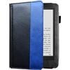 AKLiSa Custodia per Kindle Touch 2012 (D01200) e-book reader cover, flip top premium PU cover protettiva (nero blu)