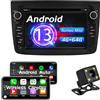 AneQu Autoradio per Alfa Romeo MITO con carplay Android 13, Per Alfa Romeo Mito 2008-2019 1DIN Stereo 7 pollice 8-Core 64 Go ROM 4 Go sostegno DVD/SIM/NAVI/GPS/WiFi/BT/Radio/TPMS/FM/USB/DAB(Nero)