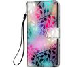 HopMore Cover a Libro per Samsung Galaxy M32 4G in Pelle Disegni con Silicone Morbido Custodie per Ragazzi Ragazze Donne, Portafoglio Custodia Antiurto 360 Gradi Case Accessori - Foglie colorate