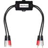 SIUNIMAS Isolatore RCA Pro a 2 canali con cavo intrecciato in nylon intrecciato per auto e home theater, con filtro antirumore con scatola in ABS resistente (SIM-2CH-RCA01A)