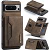 ZORSOME Custodia a portafoglio per Google Pixel 8 Pro, custodia a portafoglio 2 in 1 in pelle staccabile per Google Pixel 8 Pro, custodia protettiva magnetica con supporto + porta carte, caffè