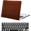 HLAAJJX Custodia per Macbook Pro 14 pollici 2023 2021 Pubblicazione Modello M1 M2 M3 A2442 A2779 A2918 A2992 con Touch ID, Caso di plastica protettiva in pelle PU e Tastiera Cover e Borsa, Texture Marrone