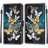 KENHONER Custodia per Samsung Galaxy A18/ A17/ A26 5G, Farfalla | Portafoglio Pelle PU, Magnetica, Resistente Agli Urti, Scomparto Carte Credito, Pieghevole, Flip Libro, Motivo
