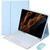 VLEAQC Custodia con Tastiera retroilluminata per Galaxy Tab S8 Ultra 14.6 Pollici 2022 SM-X900/X906, Tastiera touchpad Wireless Rimovibile e Mouse Bluetooth, Leggera,Blu