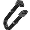 Akasa 90 gradi 12 VHPWR - Cavo da 12 + 4 pin a 12 + 4 pin maschio a femmina, 16 AWG, 30 cm (nero), massimo 600 W, ATX 3.0 PSU, compatibile con RTX 4090 4080 4070Ti 3090Ti Graphics Card,