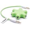 vhbw audio splitter a 6 vie, sdoppiatore AUX verde compatibile con cuffie, altoparlanti, tablet, casse