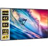 HOMCOM Telo Proiettore da 120 Pollici 4K/8K HD Formato 16:9, Altezza Regolabile Manuale, Schermo Proiettore Lavabile, Grandangolo di 160 Gradi, per Casa, Home, Cinema, Ufficio, Bianco
