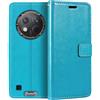Shantime Custodia Portafoglio in Pelle PU Compatibile con Oukitel G1, Cover con Chiusura Magnetica, Tasche per Carte e Funzione Stand (Azzurro chiaro)