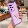 LIFEKA Custodia trasparente con bordo ondulato a forma di cuore 3D per Samsung Galaxy S22 S21 S20 FE Plus S20FE S21FE S22Ultra S22Plus Cover morbida in silicone, viola, per Samsung S21FE