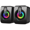 shjxi Altoparlanti cablati da scrivania, 1 paio di altoparlanti cablati con illuminazione RGB, per giocare a film, per ascoltare musica popolare, musica classica, film