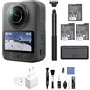 DJI Osmo 360 Combo Adventure con accessori, fotocamera 360 con immagini a 360° da 1 pollice, 3 batterie, video a 360° nativi in 8K, per sport, vlog (Spina di ricarica + Set di pulizia)