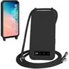 WenBaby Cover Compatible con Samsung Galaxy S10 Plus,Cellulare Girocollo Custodia con Cordino TPU Corda Silicone Case Bumper per Samsung Galaxy S10 Plus Custodia, Nero