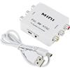 Jrifedptry 1 PCS Mini PAL NTSC Bi-Direction TV System Converter Switcher Bianco Video System Converter PAL a NTSC NTSC a PAL Dual-Way TV Composite Connection