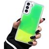 Tivenfezk Nadoli Luminoso Sabbie Mobili Liquido Cover per Samsung Galaxy S20 FE,Fluorescente Bagliore al buio Luminosa Custodia Brillantini Trasparente Bling Case Bumper,Verde