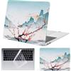 FFBOFFC Compatibile con MacBook Pro 14 Pro/Max Case 2025-2021 M5/M4/M3/M2/M1 Modelli A3434 A3185 A3401 A3112 A2918 A2992 A2779 A2442, Custodia in Plastica e Tastiera, Dipinto di montagna