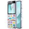 Mixroom - Cover Custodia Case In TPU Silicone Morbida Sfondo Trasparente Per Samsung Galaxy Z Flip 5 Fantasia Famiglia Di Gufetti T462