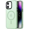 Mixroom - Cover Custodia Bumper Opaco per iPhone 11 Compatibile con MagSafe Accessori Cerchio Magnetico Integrato Retro Semitrasparente Bordo Morbido in TPU Silicone Verde chiaro