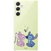 LA CASA DE LAS CARCASAS Custodia per Samsung Galaxy A54 5G Ufficiale Disney Angel & Stitch Beso per proteggere il tuo cellulare. Cover per Samsung in silicone trasparente flessibile con licenza ufficiale di Lilo & Stitch