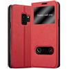Cadorabo Custodia Libro per Samsung Galaxy S9 in Rosso Zafferano - con Funzione Stand e Chiusura Magnetica - Portafoglio Cover Case Wallet Book Etui Protezione