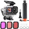 FitStill Kit filtro subacqueo per DJI Osmo Action 6 | Action6 - Custodia protettiva per immersioni subacquee da 60 m + manico galleggiante + filtro subacqueo