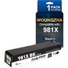 Woungzha 981X Compatibile Cartuccia d'inchiostro HP 981X per HP PageWide Color 586dn 556xh 586z 586f 556 586 E55650 (1 nero)