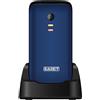 SAIET - Cellulare per Senior Facile e Intuitivo da Usare SCUDOtre - Telefono per Anziani con Tasti e Caratteri Grandi - Audio Amplificato e SOS - Blu