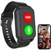 DEaThsalL Smartwatch Allarme Personale per Anziani Orologio Anticaduta Rilevamento Cadute Localizzazione GPS 4G wifi chiamate Notifica Di Caduta per Smartphone Black