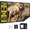 Generic Schermo per Proiettore con Retro Nero, Telo Proiettore Portatile Pieghevole da 60 a 150 pollici 16:9 HD 4K per Home Theater, Anti Rughe, con Ganci e Corde(60 in)