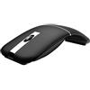 Wokyo Mouse wireless Bluetooth ad arco, pieghevole, girevole a 180°, portatile, per viaggi di lavoro, ultra sottile, doppia modalità, ricaricabile, portatile, curvo per casa, ufficio, viaggi (nero)
