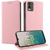 FERLAN Cover per Nokia C32 Custodia Portafoglio[Blocco RFID]Premium Pelle PU Wallet Case Flip Libro con Porta Carte Slot Supporto Flip Case per Nokia C32,Oro rosa