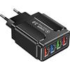 Bstepompre Caricabatterie 45W 4 USB Caricabatterie per Telefono Portatile USB 3.0 Caricabatterie da Viaggio Adattatore Standard Testa di Ricarica per Telefono - Spina UE